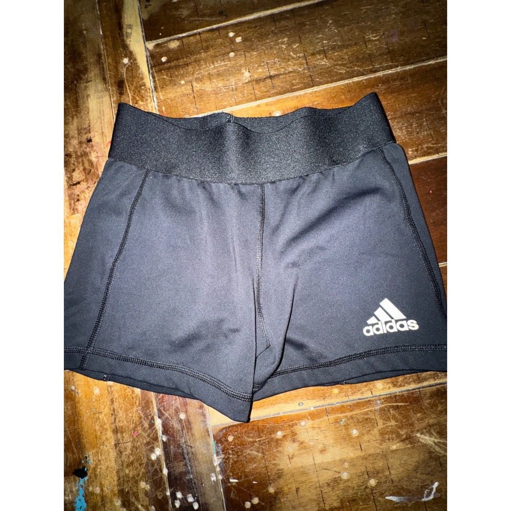 Adidas Girls Aeroready Compression Shorts Black Size 11-12Y Large Gym Athletic